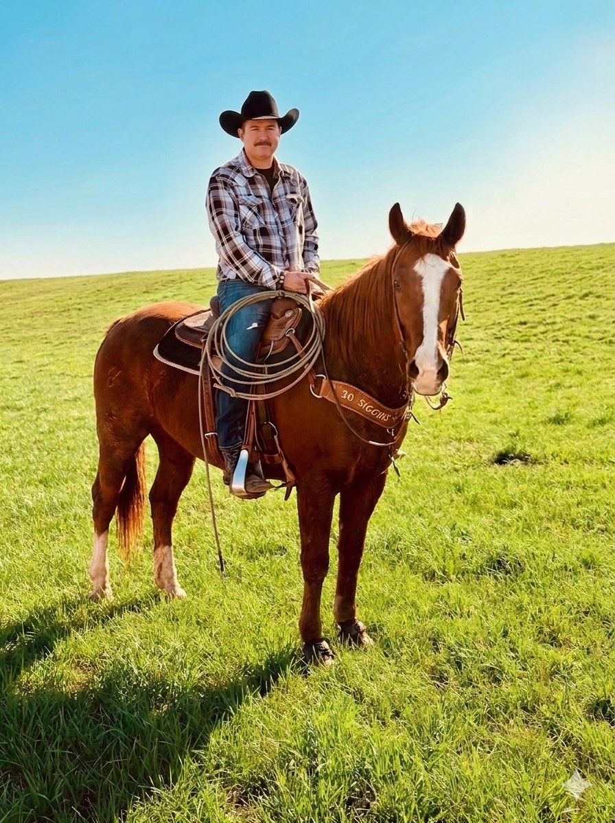 Powell Parker on horseback